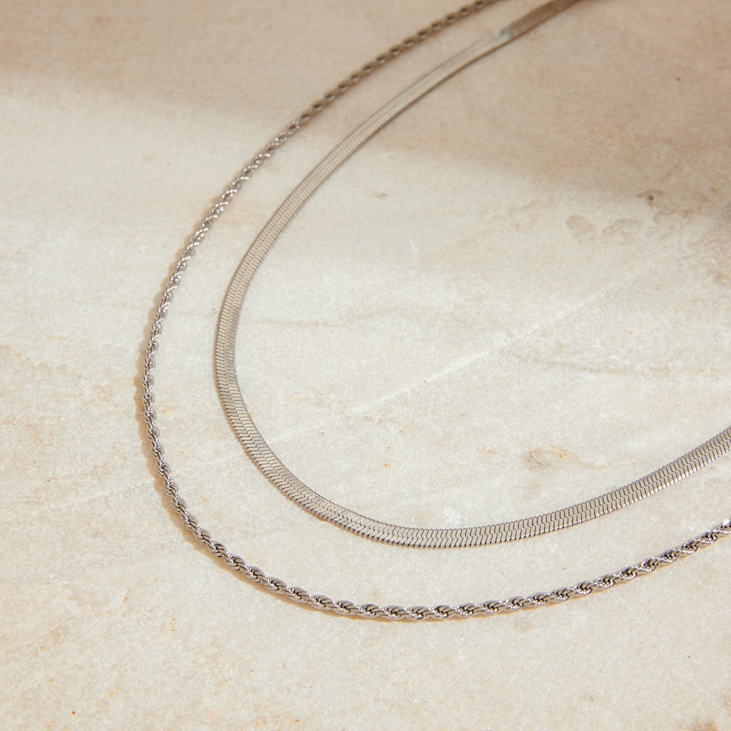 Double chain design simple personality necklace