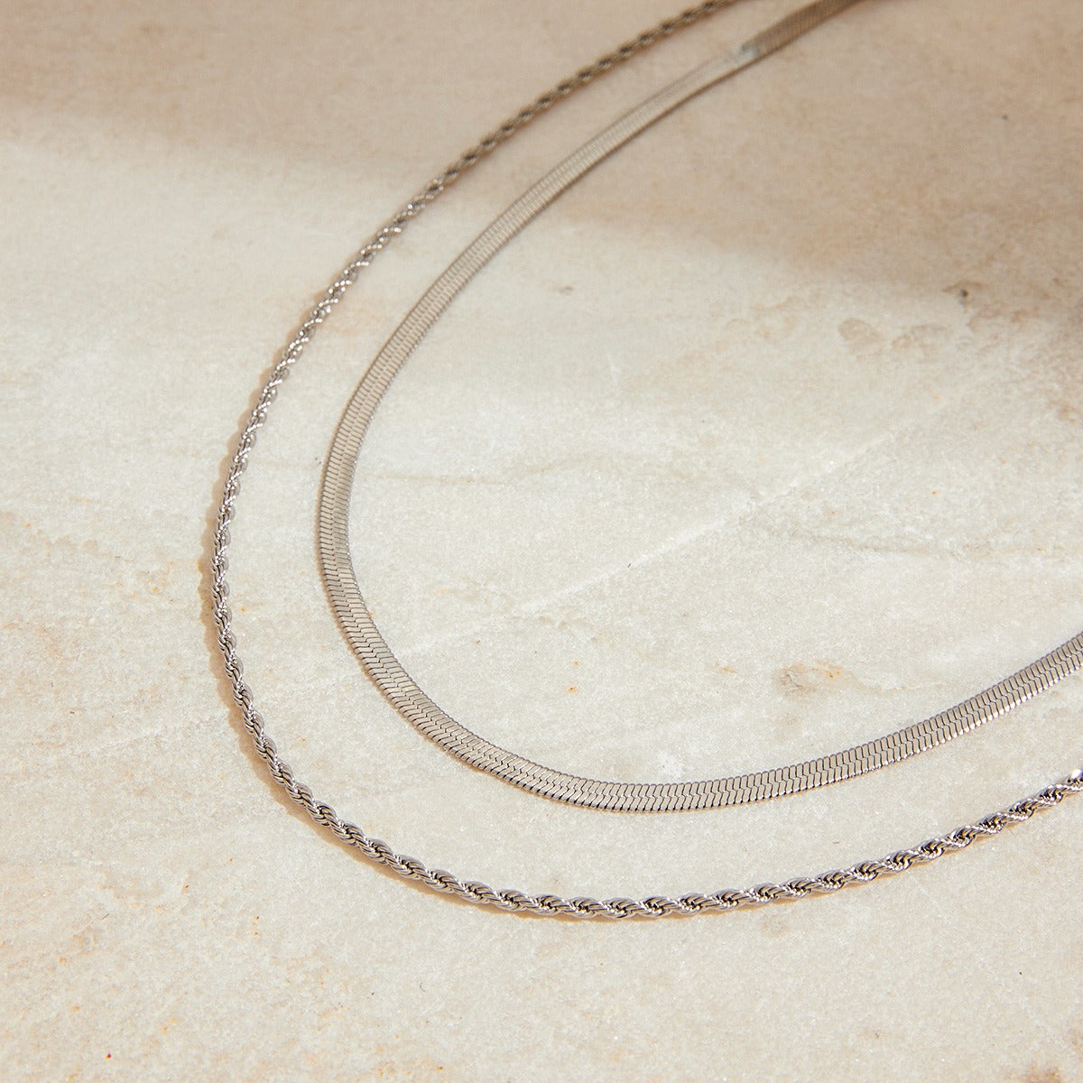 Double chain design simple personality necklace