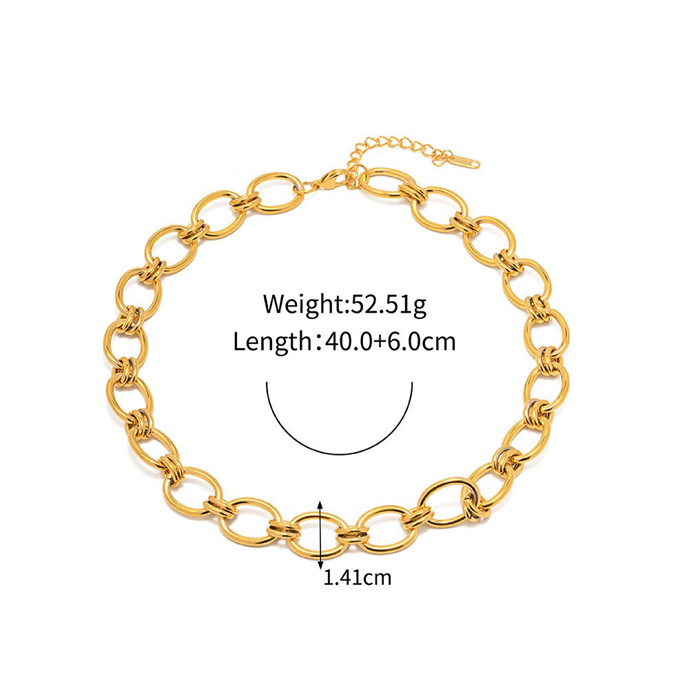 18K gold chain design simple and elegant necklace