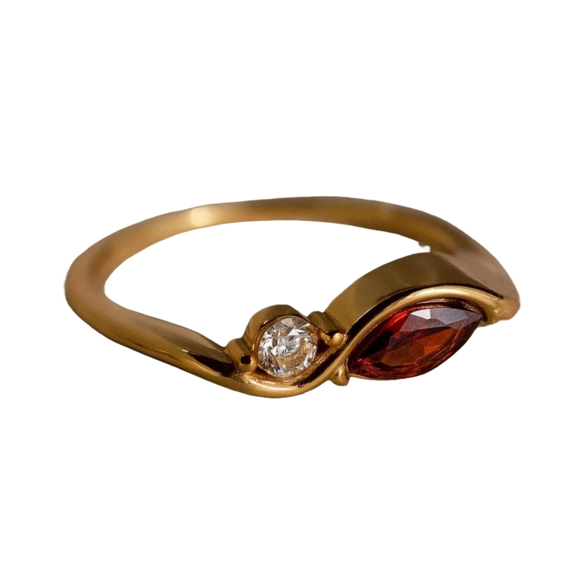 Elegant Wave Birthstone Ring