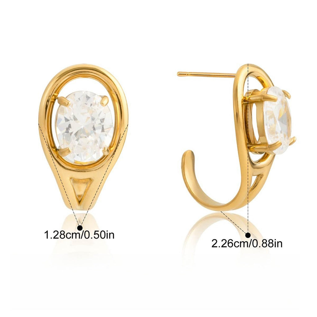 Light luxury, high-end zircon stud earrings for autumn and winter.