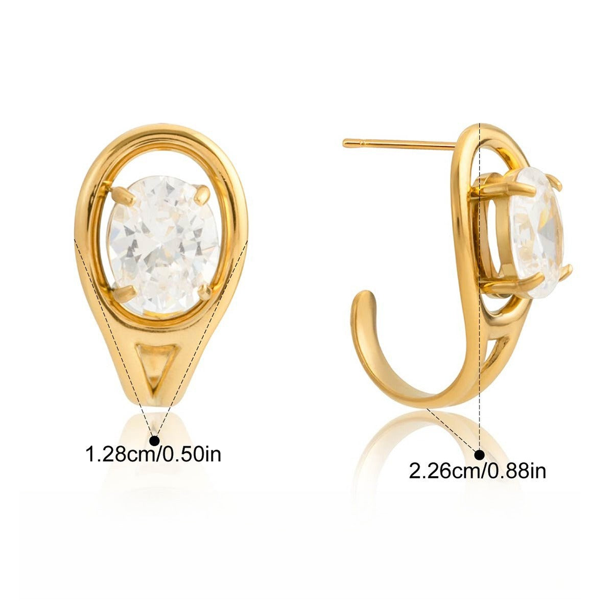 Light luxury, high-end zircon stud earrings for autumn and winter.