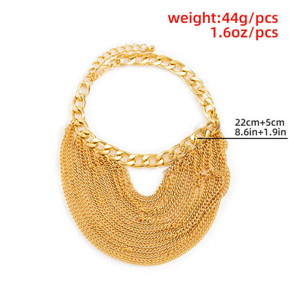 18K Gold Multi-layer Tassel Hip-Hop Anklet