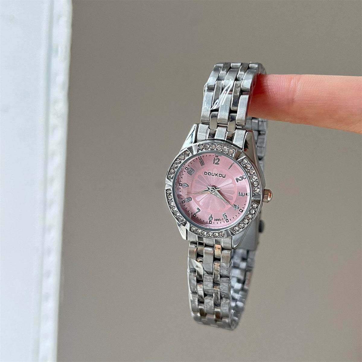 New Womens Watch With Steel Band Small Dial And Diamond Accents