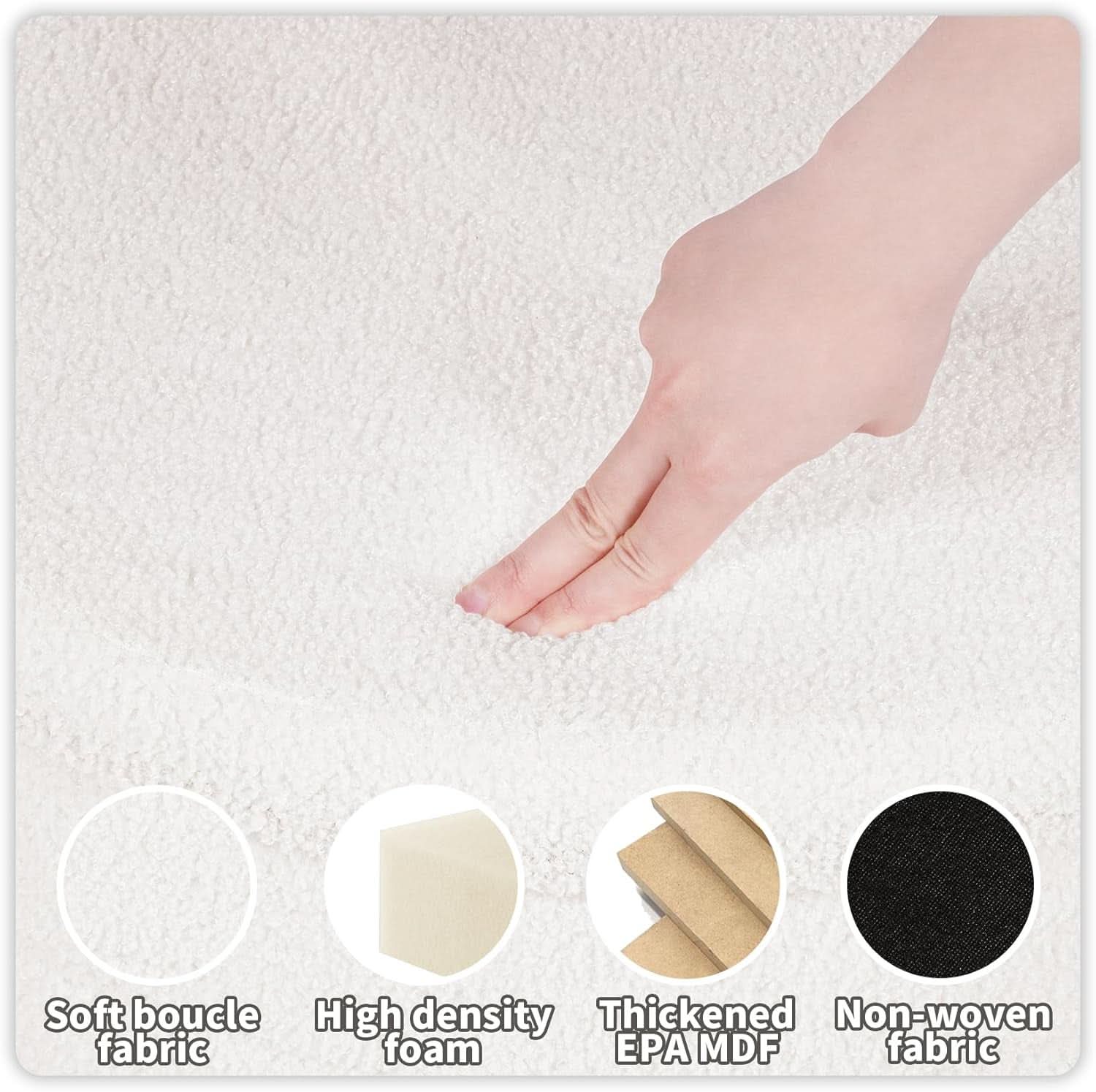 White Round Storage Ottoman Ultra Durable Cozy Elegant