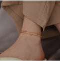 18K gold double-layer titanium steel anklet