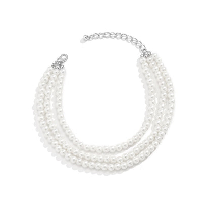 Temperament Imitation Pearl Beaded Tassel Anklet