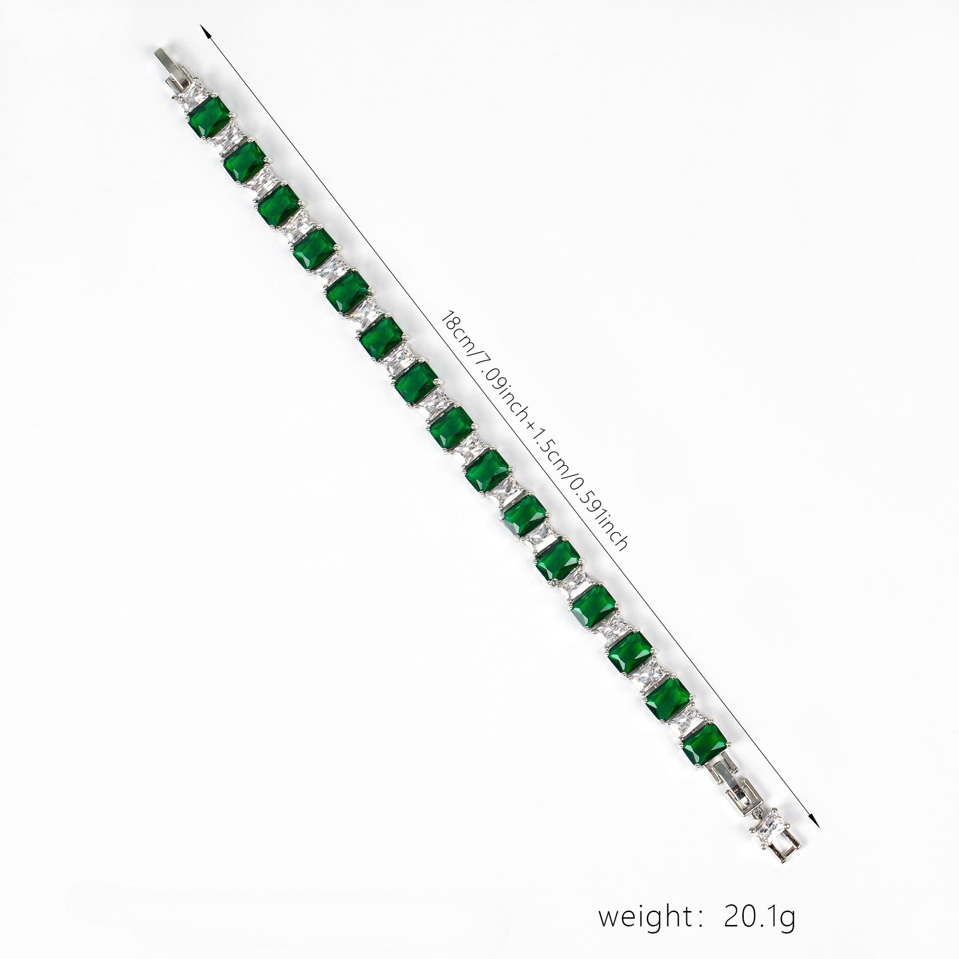 Enamel-Accented Square Micro-Pavé Zircon Bracelet