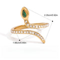18K gold and titanium steel snake ring