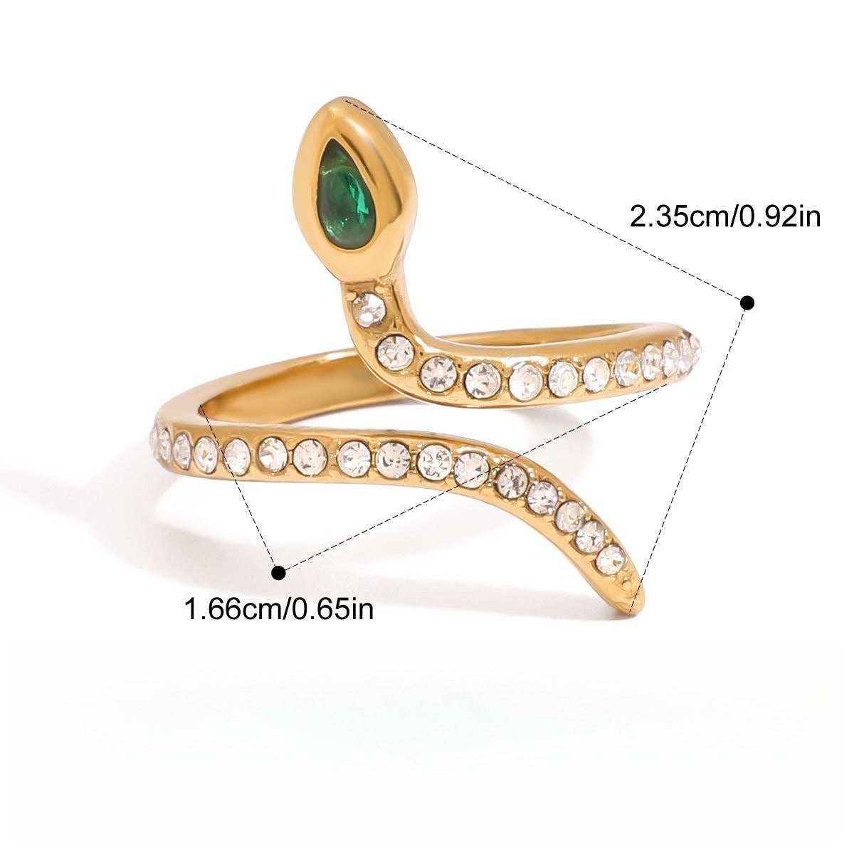 18K gold and titanium steel snake ring