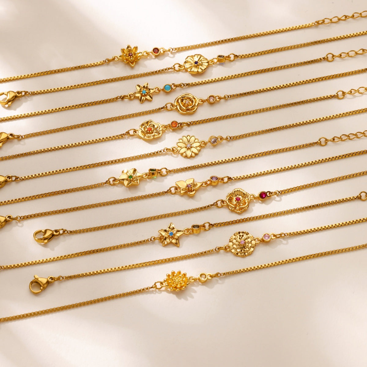 18 Gold December Birth Flower Bracelet
