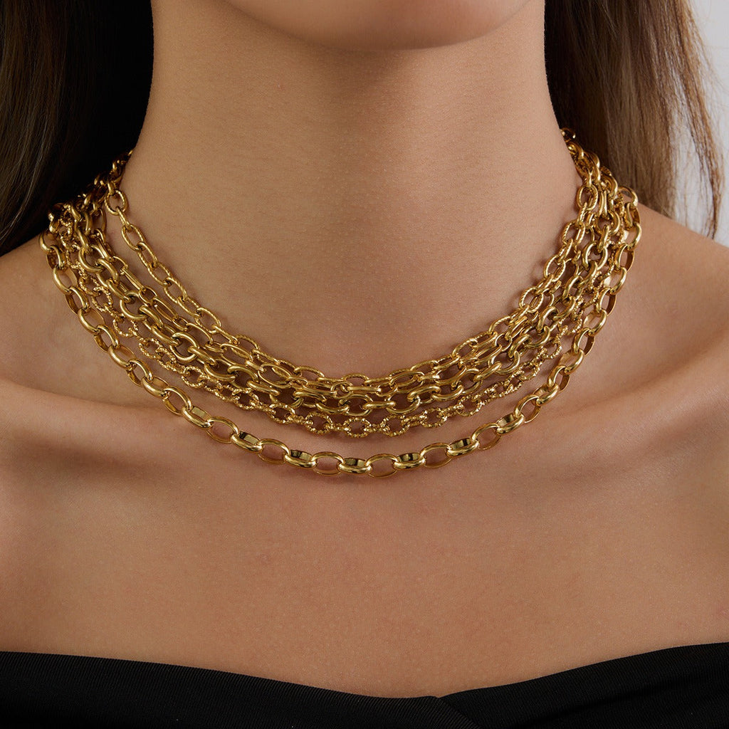 18K gold chain design exquisite simple necklace