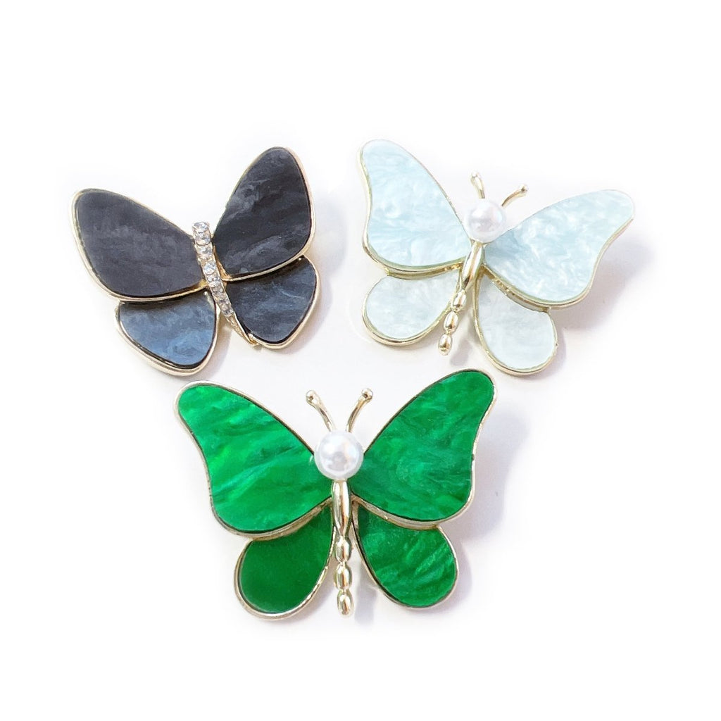Fashion Butterfly Brooch Set – 3-Piece Elegant Pin Accessories