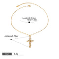 18K Gold Cross Inlaid Gemstone Design Exquisite Fashion Necklace