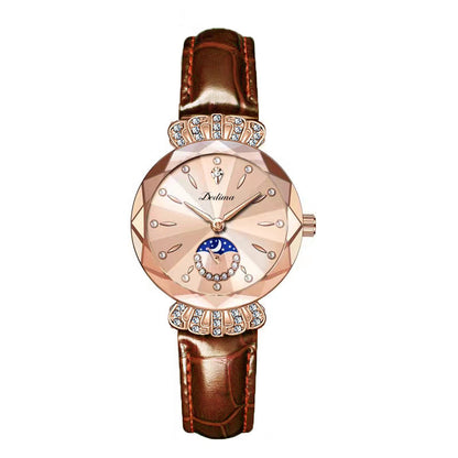 Womens Diamond-embellished Water-resistant Steel-band Casual Luxury Watch