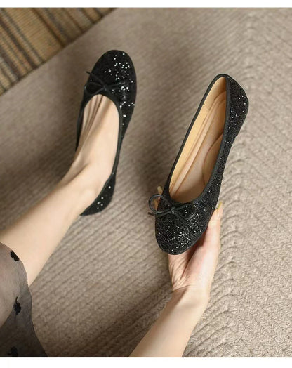 Women's Classic Egg-Roll Edge Slip-On Flats – Chanel-Inspired Round Toe Pumps