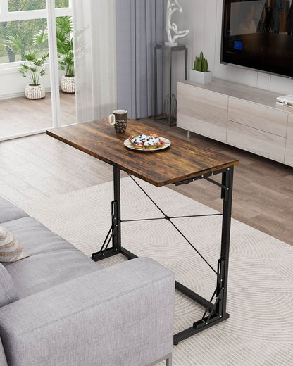 31.5 Inch Collapsible Tray Desk Rustic Brown Premium Finish