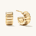 18K gold-plated, solid sterling silver C-shaped hoop earrings.