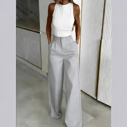 Women's Loose Flowing Straight-Leg Floor-Length Pants