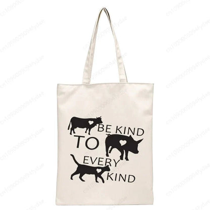 Vegan Women's Canvas Tote: Foldable & Reusable Eco Shopping Bags