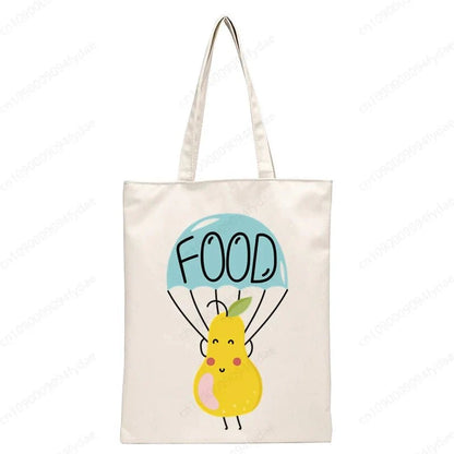 Vegan Women's Canvas Tote: Foldable & Reusable Eco Shopping Bags