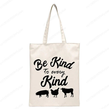 Vegan Women's Canvas Tote: Foldable & Reusable Eco Shopping Bags
