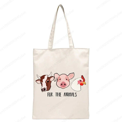 Vegan Women's Canvas Tote: Foldable & Reusable Eco Shopping Bags