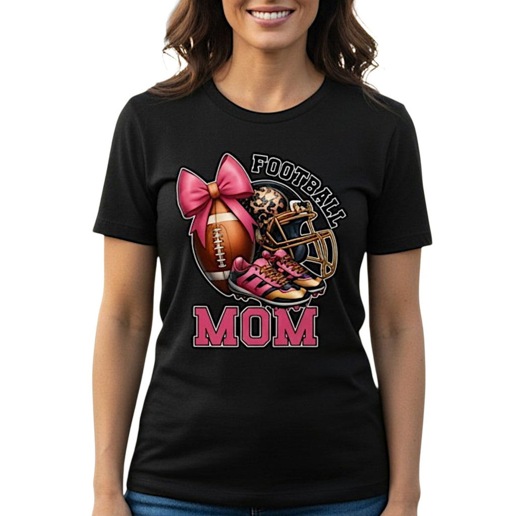 Football Mom T-Shirt 100% Ring-Spun Cotton Game Day Graphic Tee