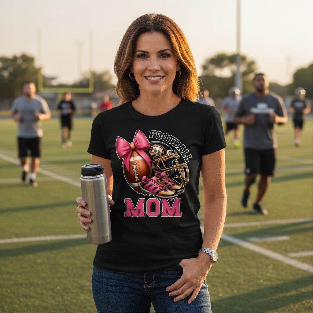Football Mom T-Shirt 100% Ring-Spun Cotton Game Day Graphic Tee