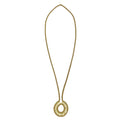 Golden Halo Necklace Handmade Metal Bead Cotton Thread Boho Indian Pendant