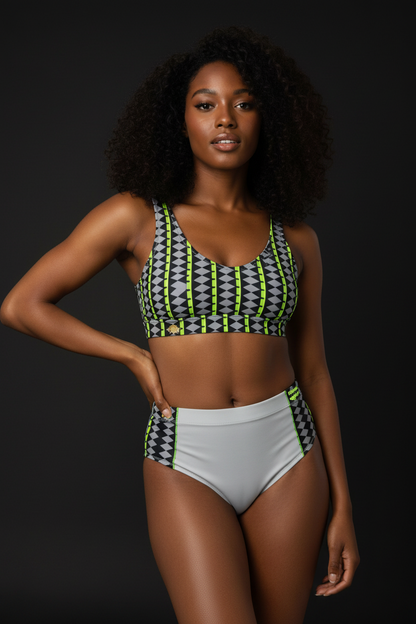 Nubian Pride High-Waisted Bikini Set