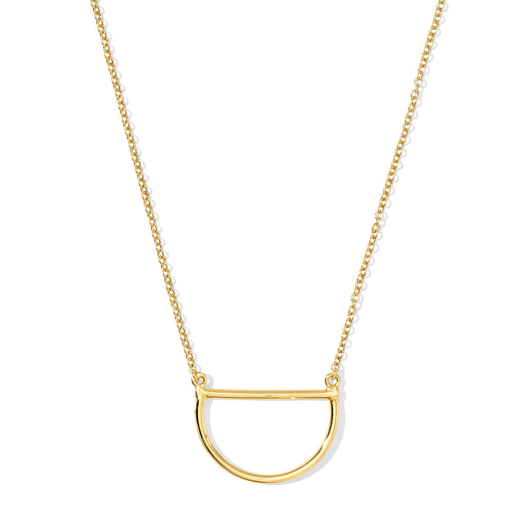 Half Moon Necklace Minimalist Silver Crescent Pendant Recycled Chain