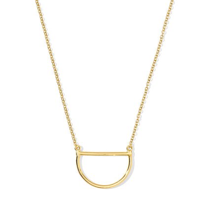 Half Moon Necklace Minimalist Silver Crescent Pendant Recycled Chain