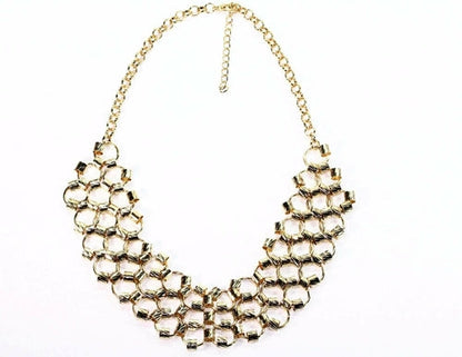 Honeycomb Gold Plated Necklace Pendant For Women Everyday