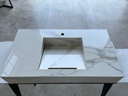 Italian Engineered Porcelain Sink - Calacatta Marble 100x55cm