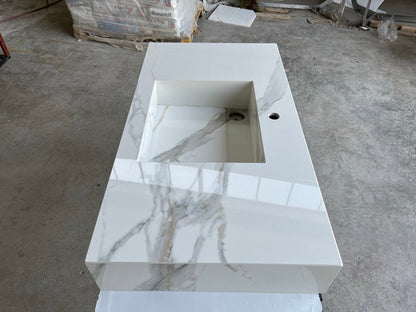 Italian Engineered Porcelain Sink - Calacatta Marble 100x55cm