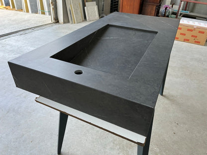 Porcelain Kitchen Sink 130cm - Grigio Carnico Italian Marble Style
