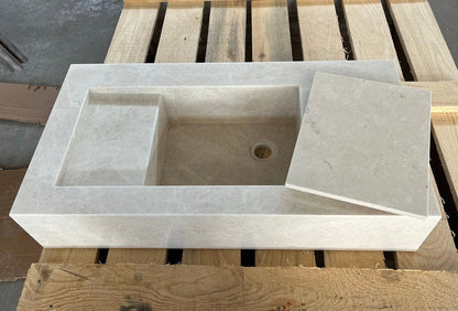 Light Pearl Marble Custom Vanity Sink - Handcrafted Contemporary