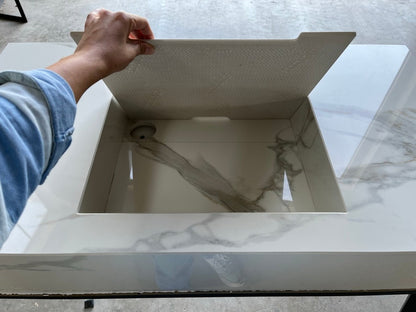 Italian Engineered Porcelain Sink - Calacatta Marble 100x55cm
