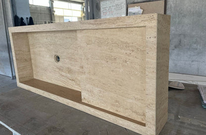 Travertine Natural Stone Bathroom Sink - Custom Premium Sealed Luxurious Finish