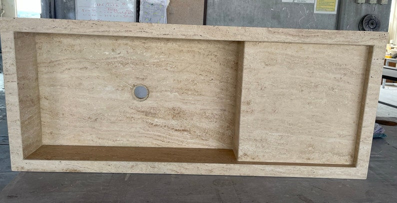 Travertine Natural Stone Bathroom Sink - Custom Premium Sealed Luxurious Finish