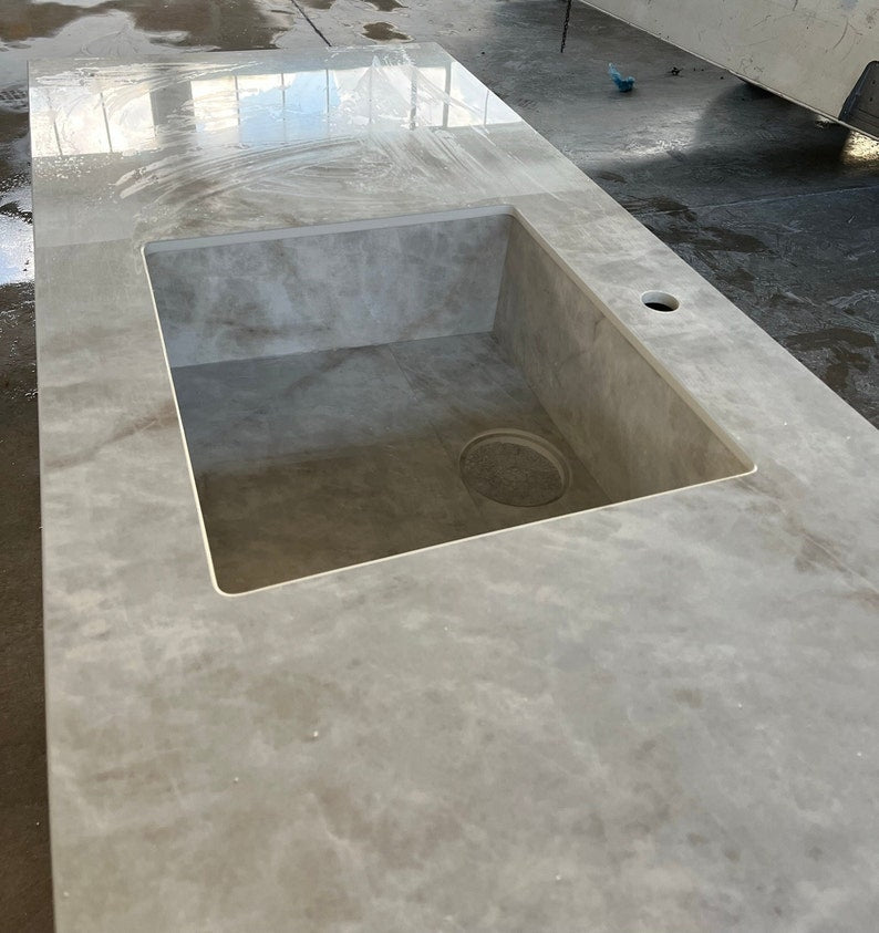 Porcelain Crystal Ice Polished Bathroom Kitchen Sink Centerpiece