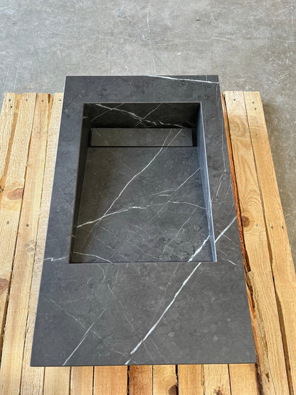 Pietra Grey Engineered Porcelain Bathroom Sink Italian Handcrafted