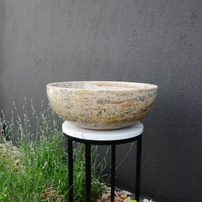 Artisan Handcrafted Natural Travertine Valencia Bathroom Sink