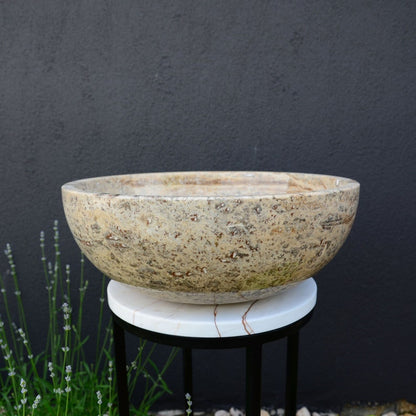 Artisan Handcrafted Natural Travertine Valencia Bathroom Sink