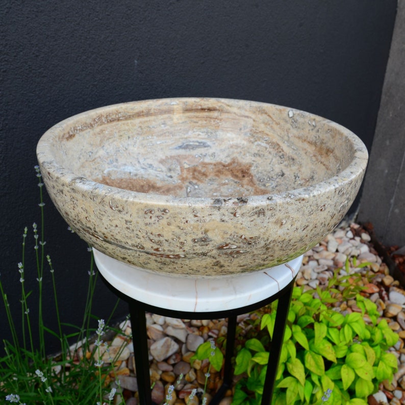 Artisan Handcrafted Natural Travertine Valencia Bathroom Sink