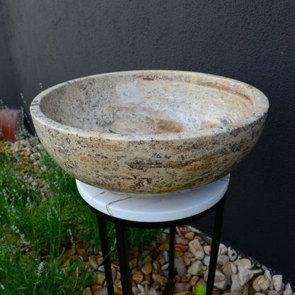 Artisan Handcrafted Natural Travertine Valencia Bathroom Sink