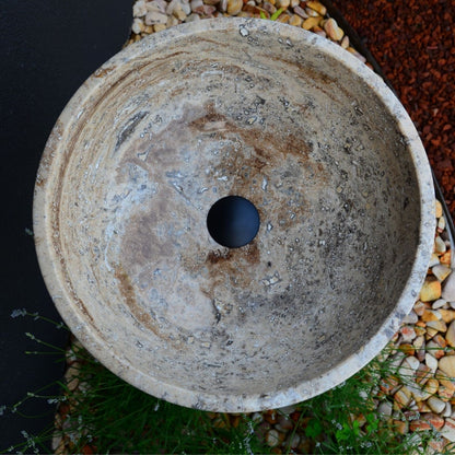 Artisan Handcrafted Natural Travertine Valencia Bathroom Sink