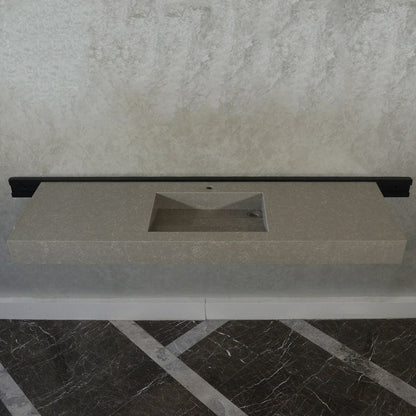 Handcrafted Custom Gray Quartz Kitchen Sink - Premium Engineered Rectangular Design