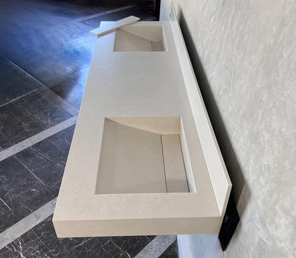Engineered Quartz Double Sink - Handcrafted Custom Premium Design